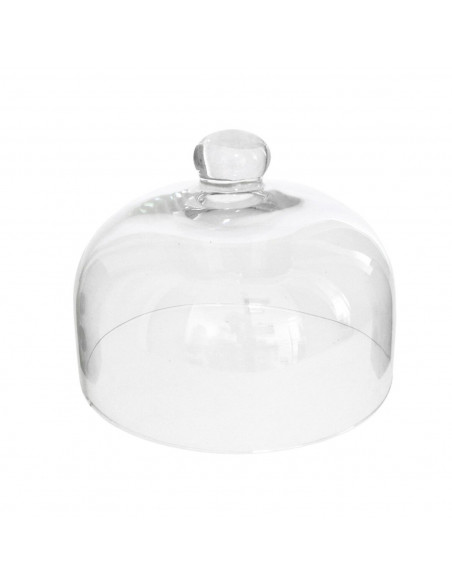 Quesera de cristal sin base, de 24 cm de diámetro, con pomo para agarrar, especial para el almacenamiento de productos frescos.