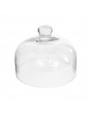 Quesera de cristal sin base, de 24 cm de diámetro, con pomo para agarrar, especial para el almacenamiento de productos frescos.
