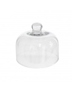 Quesera de cristal sin base, de 16.7 cm de diámetro y 14 cm de alto, con pomo para agarrar, especial para el almacenamiento de p