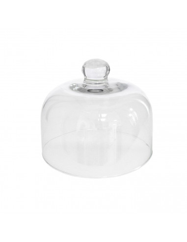 Quesera de cristal sin base, de 16.7 cm de diámetro y 14 cm de alto, con pomo para agarrar, especial para el almacenamiento de p