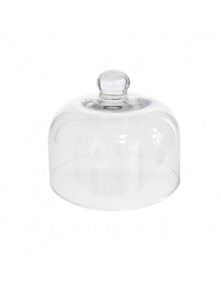Quesera de cristal sin base, de 16.7 cm de diámetro y 14 cm de alto, con pomo para agarrar, especial para el almacenamiento de p