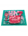 Toinsa - Set juguete de accesorios de belleza y maquillaje con bolsa, conjunto de belleza para niña, peine, secador, prendedores