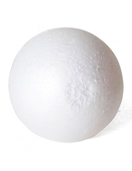 Bola poliestireno para técnica de lentejuelas, técnica de servilletas, fieltro, manualidades, decoración, color blanco, 10 cm de