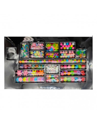 Abalorios para manualidades, cuentas para pulseras y collares de plástico, diseña y crea, juguete para niños, dimensiones 22  x