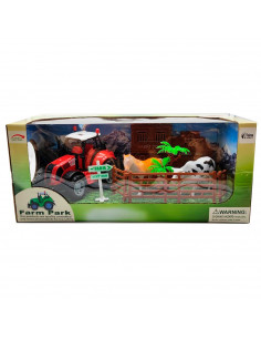 Tractor fricción con animales y accesorios en granja, juguete granjero para niños, conjunto de juguetes de granja, dimensiones 1