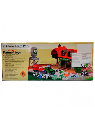 Tractor fricción con animales y accesorios en granja, juguete granjero para niños, conjunto de juguetes de granja, dimensiones 1