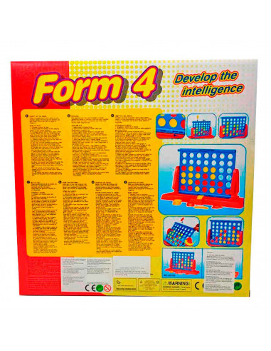 Juego de mesa 4 en raya con fichas, juguete infantil, desarrolla la inteligencia, familiar, sociable, habilidad, 2 a 4  jugadore