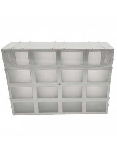 Tradineur - Clasificador apilable de plástico, 16 cajones, módulo, estante organizador para piezas pequeñas, tornillos, botones,