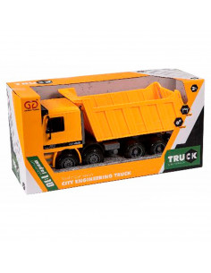 Toinsa - Camión de obra movimiento fricción, vehículo de construcción, volquete, juguete truck para niños, escala 1:10, dimensio