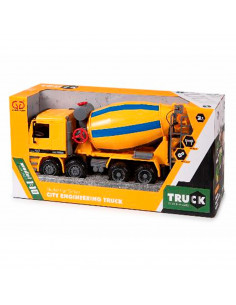 Toinsa - Camión hormigonera con movimiento fricción, vehículo de constucción, mezcla cemento, juguete truck para niños, escala 1