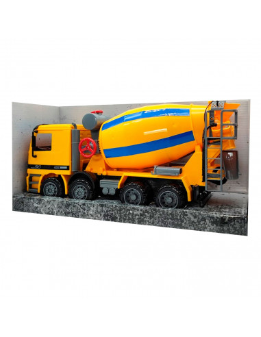 Toinsa - Camión hormigonera con movimiento fricción, vehículo de constucción, mezcla cemento, juguete truck para niños, escala 1