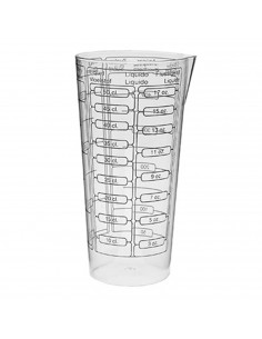 Tradineur - Vaso medidor de plástico de 500 ml. Jarra, recipiente para medir líquidos y sólidos 11 x 10,5 cm, cocina o reposterí