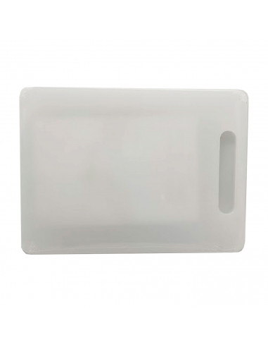 Tabla de cocina para cortar rectangular de plástico, tabla de corte blanca, preparar, trocear, dimensiones 36 x 24 x 0.7 cm