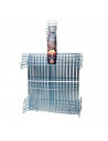 Parrilla doble para barbacoa de 45 x 45 cm, portatil, fabricada en acero inoxidable, carnes, pescados, verduras, asados