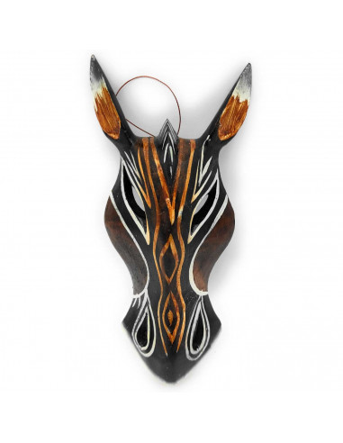 Máscara de madera decorativa tallada a mano, decoración de pared, diseño africano, figura colgante para salón, dormitorio, 19 x
