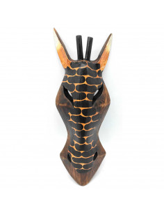 Máscara decorativa de madera tallada a mano, decoración de pared, diseño africano, figura colgante para salón, dormitorio, 29,5