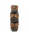 Set de 3 buhos de madera tallados a mano, decoración del hogar, figuras decorativas de animales para salón, dormitorio, 12, 9 y