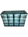 Tradineur - Clasificador apilable modular HG - Fabricado en Plástico - 16 Compartimentos - Almacenamiento de herramientas,tornil