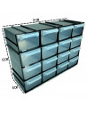 Tradineur - Clasificador apilable modular HG - Fabricado en Plástico - 16 Compartimentos - Almacenamiento de herramientas,tornil