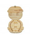 Caja de madera para guardar dientes de leche, bote y pinza incluidos, regalo para niños, almacenaje huecos para dientes, 12,7 x