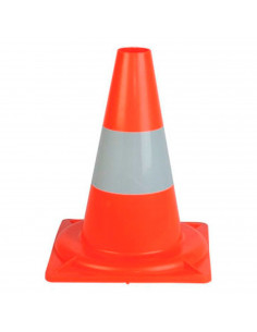 Tradineur - Cono de tráfico, cono de señalización, seguridad en carretera, color naranja con reflectante, balizamiento, deportes
