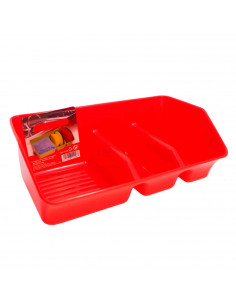 Plastic Forte - Porta estropajos con 3 compartimentos 21,6 x 7,9 x 12,3 cm, color aleatorio, organizador de fregadero, soporte p