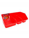 Plastic Forte - Porta estropajos con 3 compartimentos 21,6 x 7,9 x 12,3 cm, color aleatorio, organizador de fregadero, soporte p