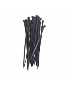 Pack de 40 bridas de nylon negro, bridas para cables, organizador, bloqueo, fijación, dimensiones 35 x 0.7 cm