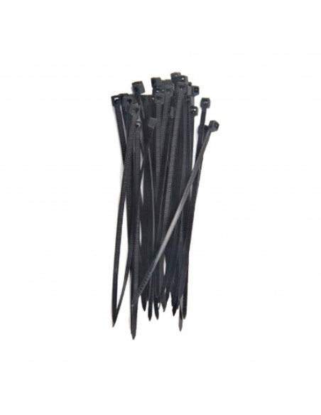 Pack de 40 bridas de nylon negro, bridas para cables, organizador, bloqueo, fijación, dimensiones 35 x 0.7 cm