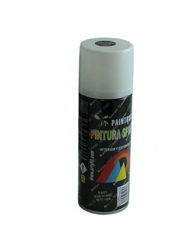 Paintusa - Bote de pintura en spray SA01 negro satinado 200 ml, válido para multitud de superficies de interior y exterior, acab