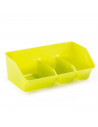 Plastic Forte - Porta estropajos con 3 compartimentos 21,6 x 7,9 x 12,3 cm, color aleatorio, organizador de fregadero, soporte p