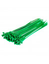 Pack de 100 bridas de nylon verdes, bridas para cables, organizador, bloqueo, fijación, dimensiones 10 x 0.18 cm