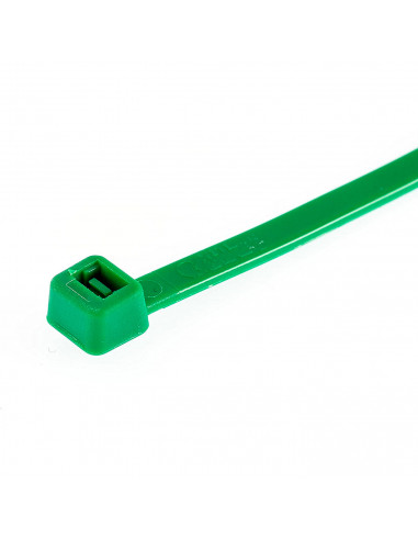 Pack de 100 bridas de nylon verdes, bridas para cables, organizador, bloqueo, fijación, dimensiones 10 x 0.18 cm