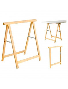 Tradineur - Caballete de madera plegable para carpintería, soporte montar tableros, mesa cortar madera, taller, bricolaje, 75 x