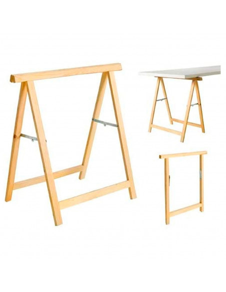 Tradineur - Caballete de madera plegable para carpintería, soporte montar tableros, mesa cortar madera, taller, bricolaje, 75 x
