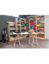 Tradineur - Caballete de madera plegable para carpintería, soporte montar tableros, mesa cortar madera, taller, bricolaje, 75 x
