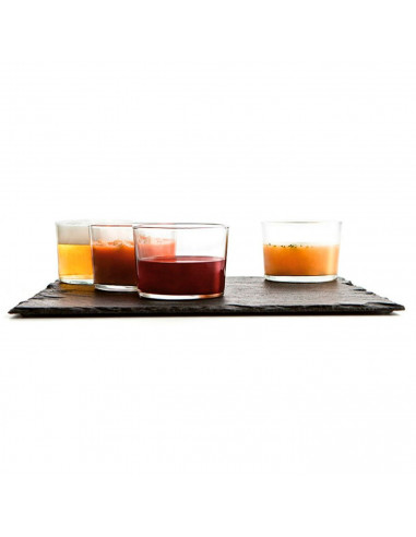 Tradineur - Juego de 12 vasos de cristal 23 cl, modelo "Ruta", pack 12 vasos para licores, bebidas, 8,2 x 6 cm, ligeros, aptos p