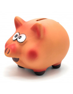 Tradineur - Hucha de cerdito de cerámica decorativa, recipiente de ahorro de dinero infantil, decoración original para niños y n