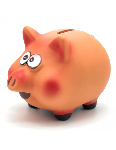 Tradineur - Hucha de cerdito de cerámica decorativa, recipiente de ahorro de dinero infantil, decoración original para niños y n