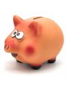 Tradineur - Hucha de cerdito de cerámica decorativa, recipiente de ahorro de dinero infantil, decoración original para niños y n
