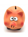 Tradineur - Hucha de cerdito de cerámica decorativa, recipiente de ahorro de dinero infantil, decoración original para niños y n