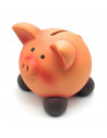 Tradineur - Hucha cerdito de cerámica, recipiente decorativo de ahorro de dinero infantil, decoración original para niños y niña
