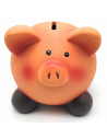 Tradineur - Hucha cerdito de cerámica, recipiente decorativo de ahorro de dinero infantil, decoración original para niños y niña