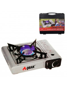 Cocina portátil a gas con un hornillo, mini cocina de camping compacta y ligera, 1 fuego, con maletín de transporte, acampada, a