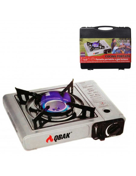 Cocina portátil a gas con un hornillo, mini cocina de camping compacta y ligera, 1 fuego, con maletín de transporte, acampada, a