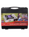 Cocina portátil a gas con un hornillo, mini cocina de camping compacta y ligera, 1 fuego, con maletín de transporte, acampada, a