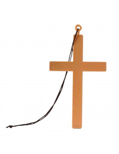Tradineur - Cruz de plástico para halloween, disfraz, carnaval, fiestas, colgante de cruz de sacerdote, color dorado, 23 x 13 x
