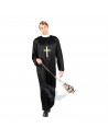 Tradineur - Cruz de plástico para halloween, disfraz, carnaval, fiestas, colgante de cruz de sacerdote, color dorado, 23 x 13 x