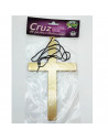 Tradineur - Cruz de plástico para halloween, disfraz, carnaval, fiestas, colgante de cruz de sacerdote, color dorado, 23 x 13 x
