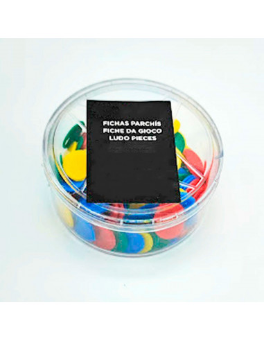 Tradineur - Fichas parchís, 100 fichas de repuesto en 4 colores surtidos de 15 mm de diámetro, accesorios para parchís en bote